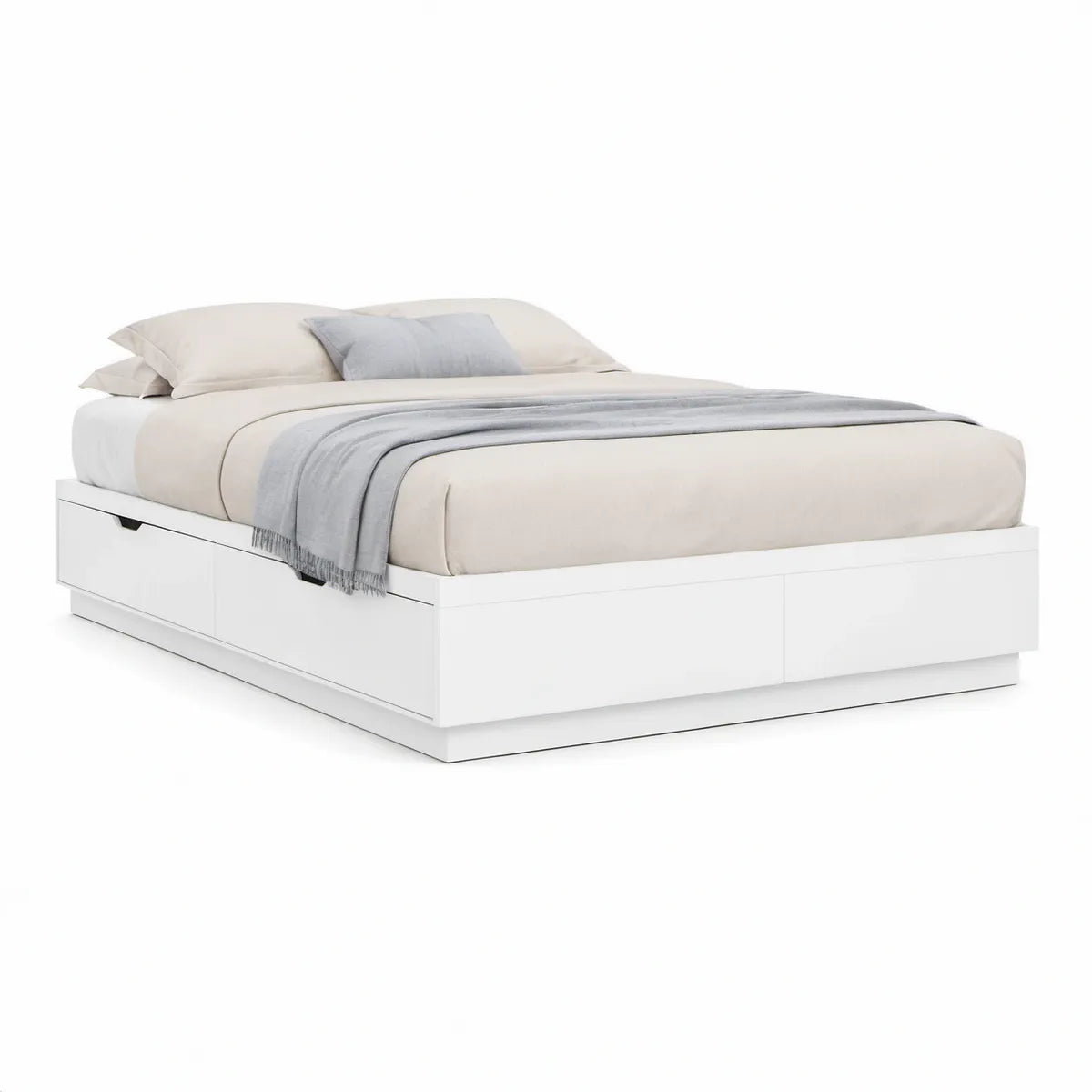 Sengeramme med opbevaring 180 x 200 cm, hvid