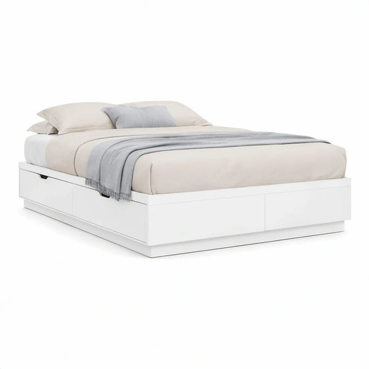 Sengeramme med opbevaring 180 x 200 cm, hvid